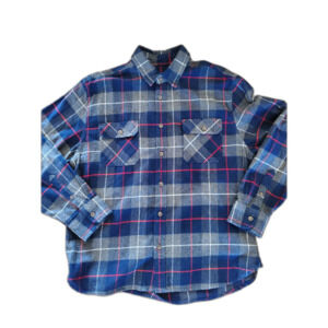 JACHS Plaid Flannel Blue Gray and Red Gorpcore Cabincore Cozy Mens XL EUC